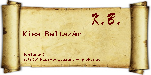 Kiss Baltazár névjegykártya