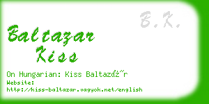baltazar kiss business card